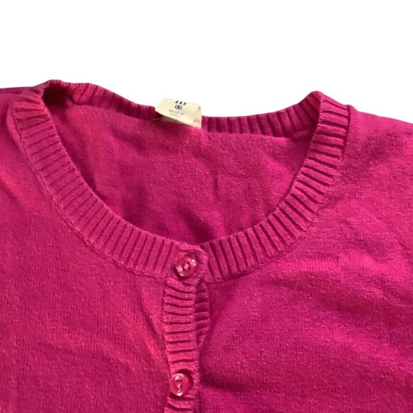 Old Navy Girls Sweater Size M (8) Pink Cardigan W/ Crew Neck Button Front Cotton - Picture 8 of 10